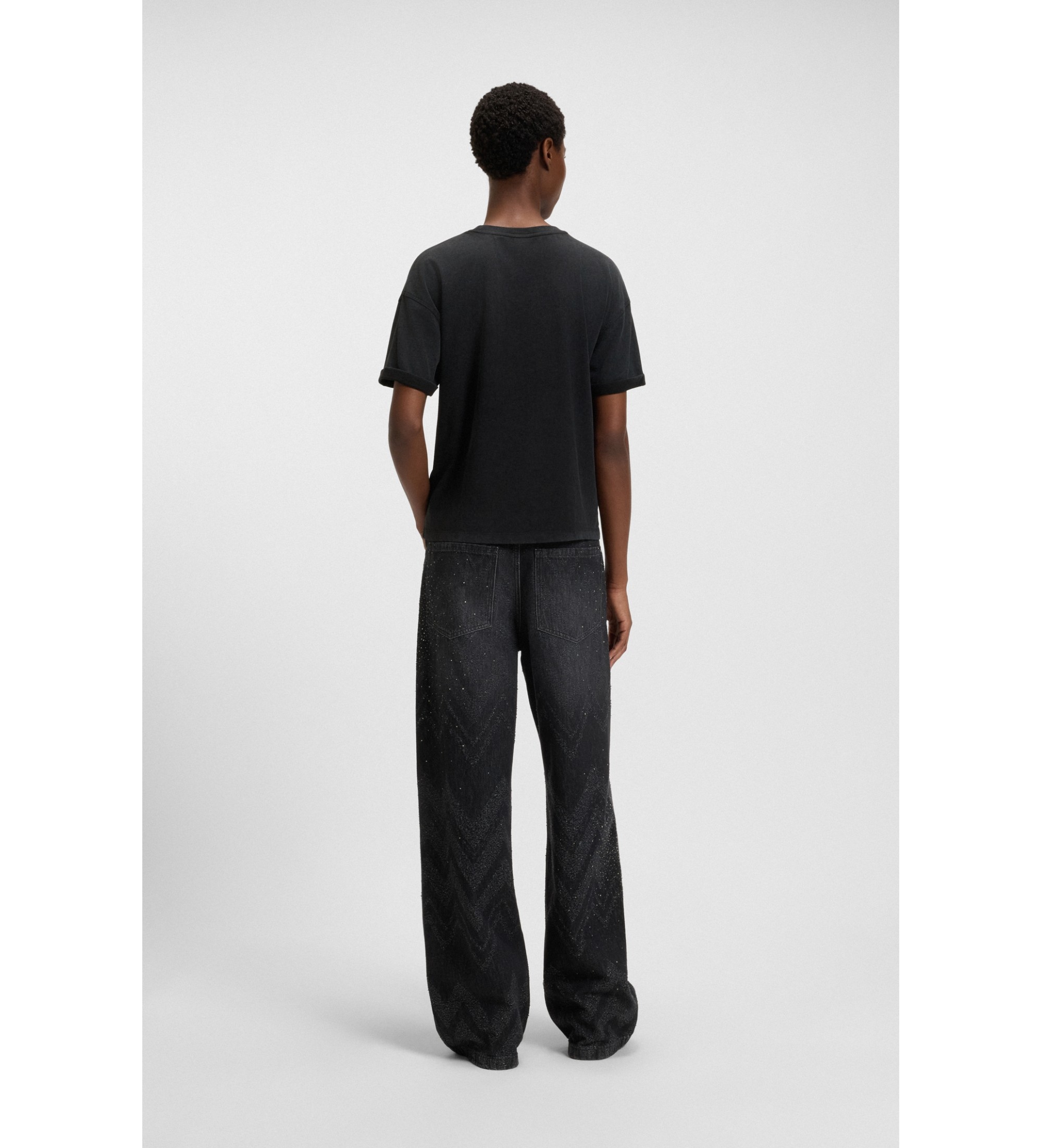 BOSS Majica Evi črna BOSS Majica Evi črna