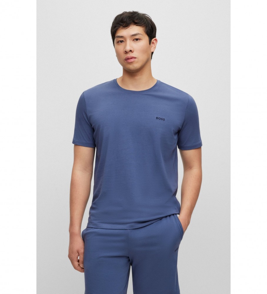 BOSS T-shirt com o logótipo m/c no peito azul