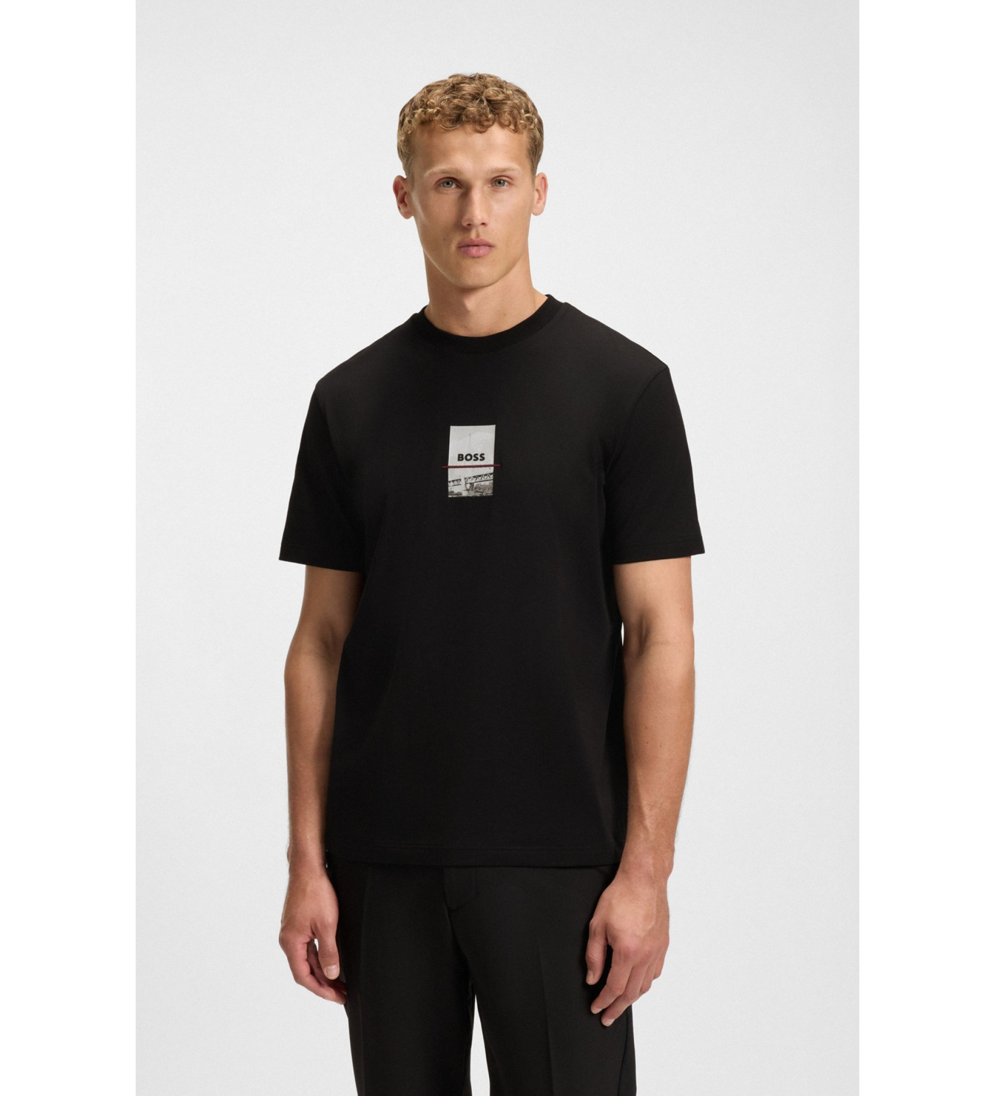 BOSS Fotoprint T-shirt sort BOSS Fotoprint T-shirt sort