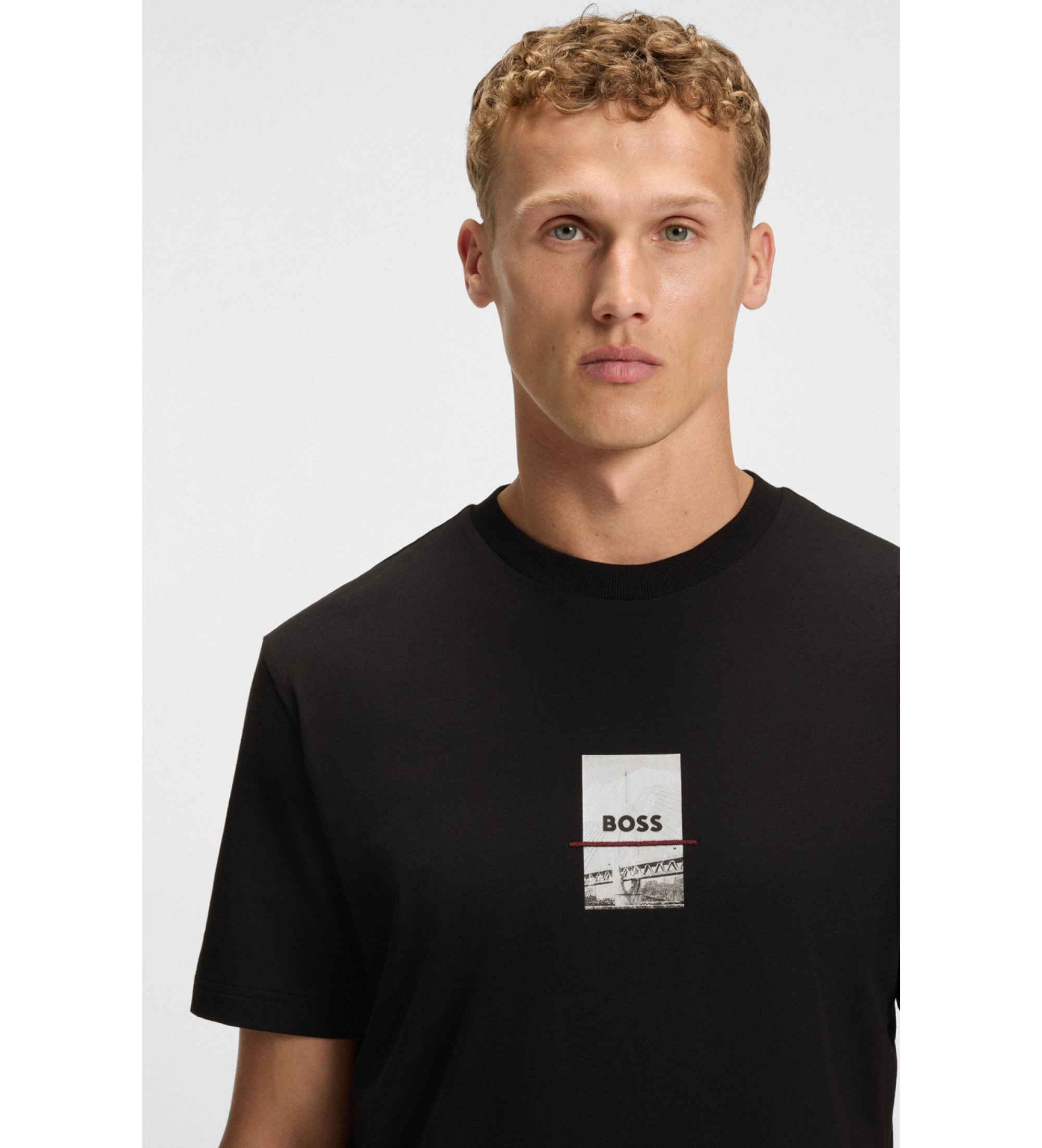 BOSS Fotoprint T-shirt sort BOSS Fotoprint T-shirt sort