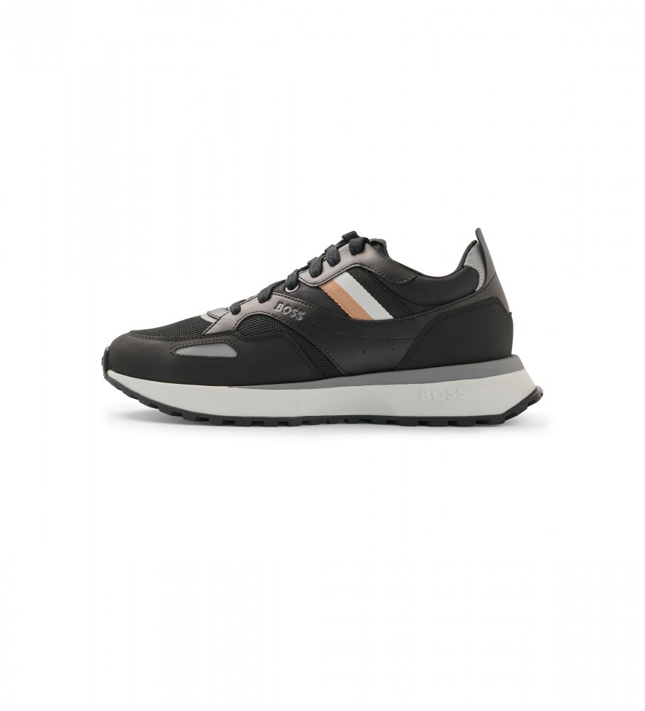 BOSS Mezcla Black Leather Sneakers