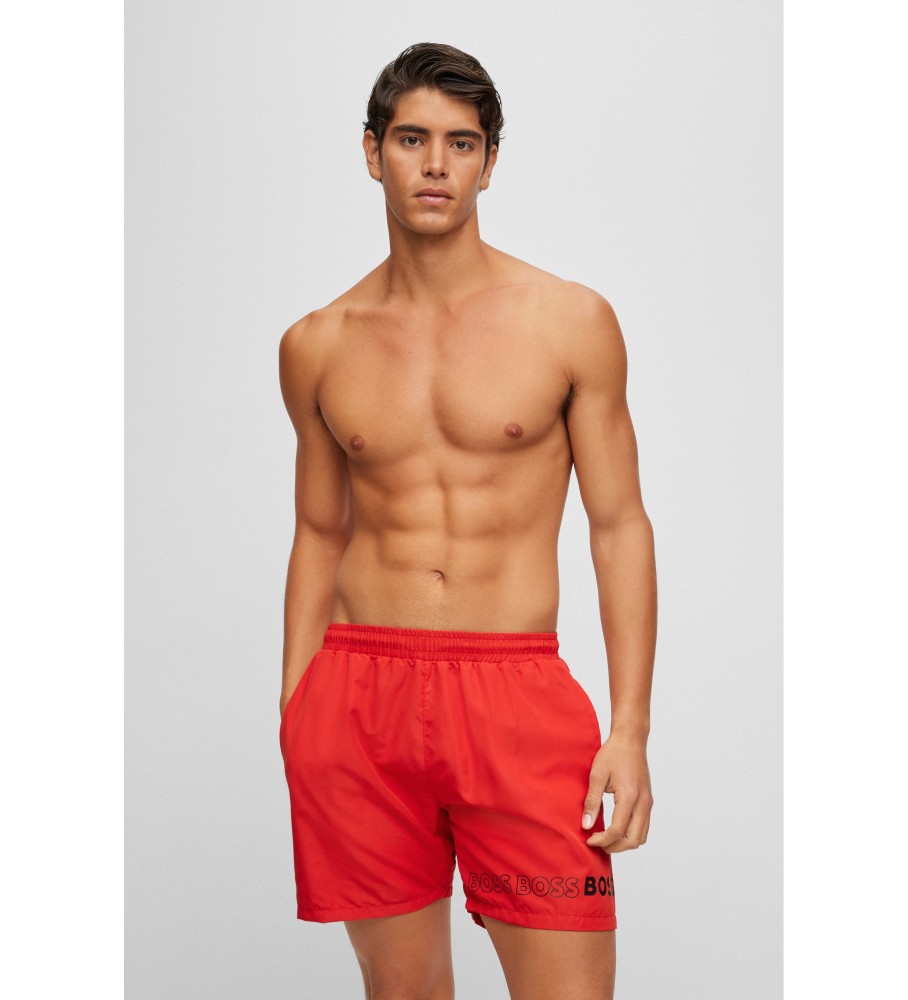 BOSS Fato de banho de golfinho vermelho BOSS Fato de banho de golfinho vermelho