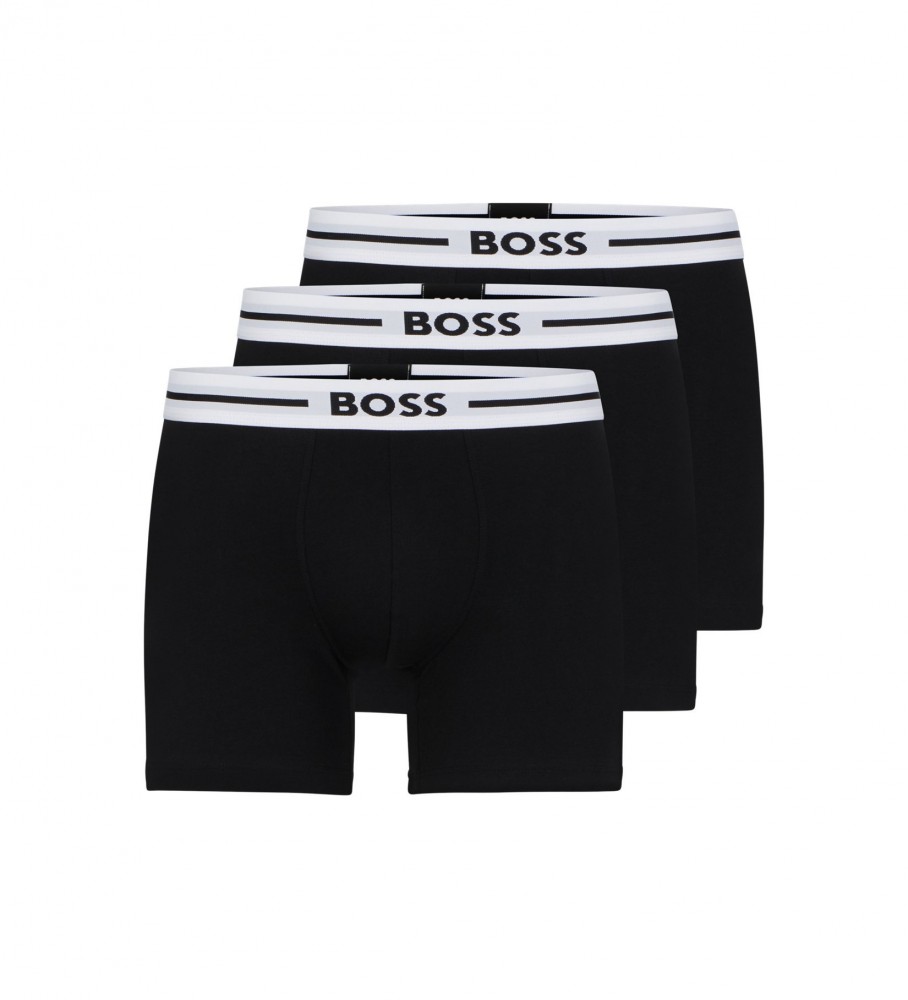 BOSS Men's 3-Pack Bold Logo Hipster Briefs