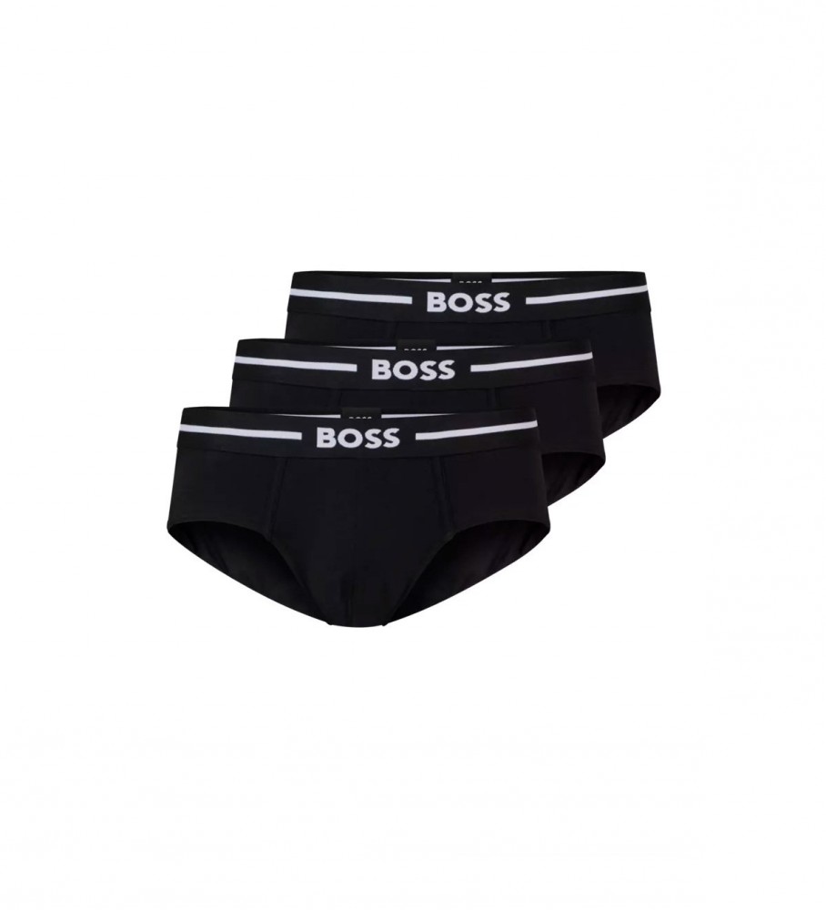 BOSS Pack of 3 black logo briefs