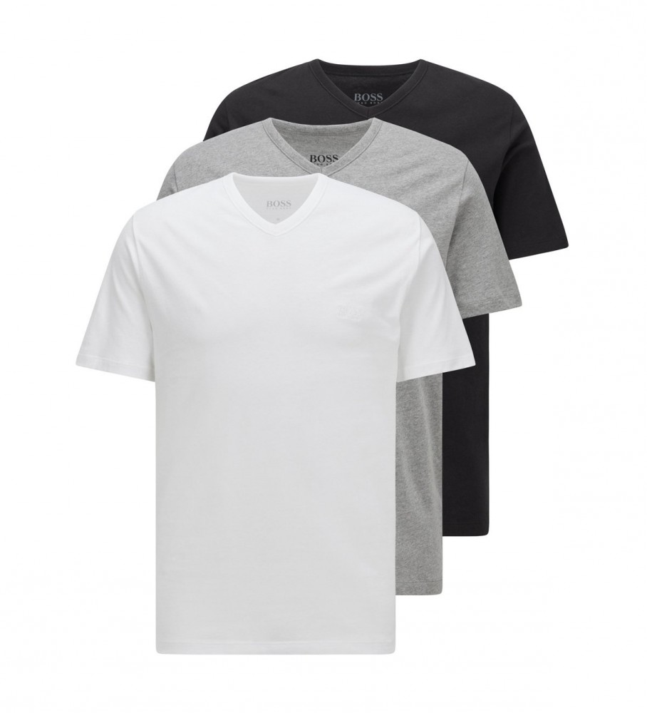 BOSS Pack de 3 Camisetas VN CO 10145963 01 blanco, negro, gris