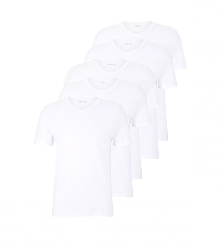 BOSS Confezione da 5 magliette bianche
