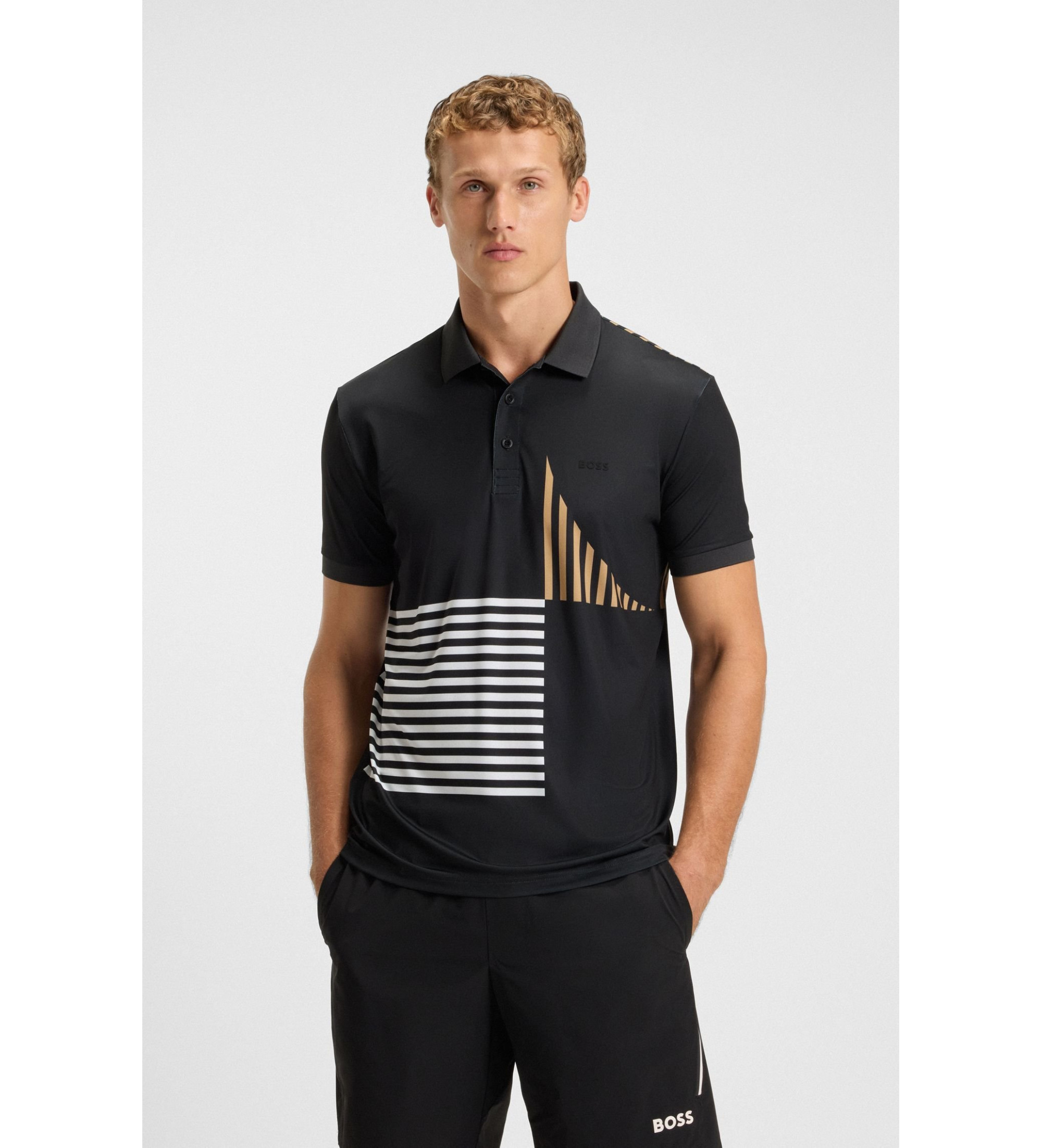 BOSS Polo Paddy Gestreift schwarz BOSS Polo Paddy Gestreift schwarz