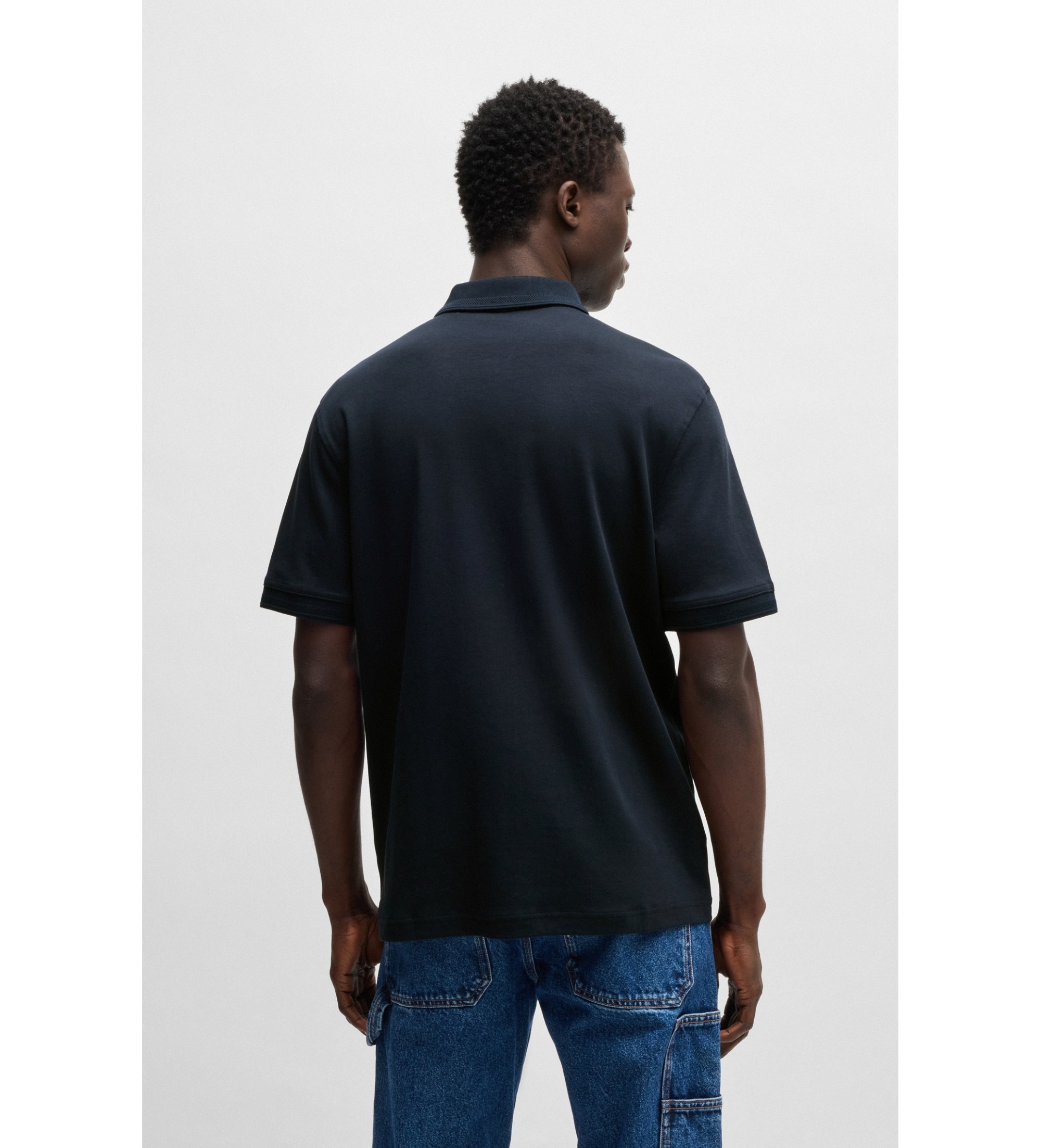 BOSS Polo majica Interlock navy BOSS Polo majica Interlock navy