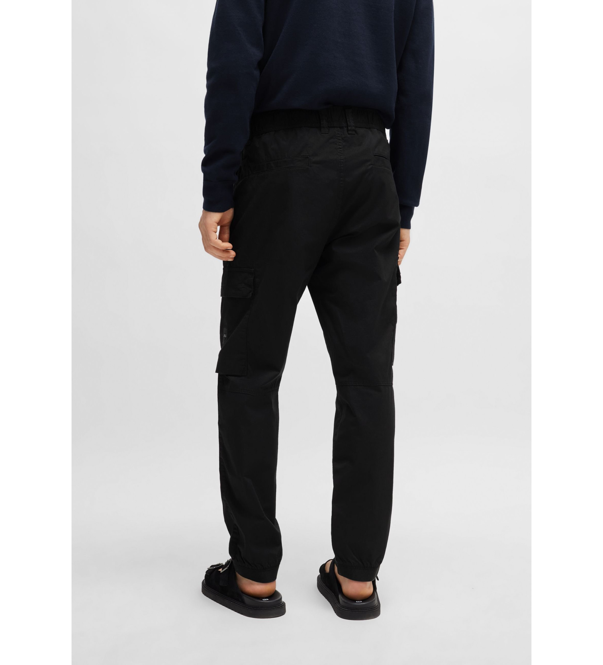 BOSS Spodnie cargo Sisla czarne BOSS Spodnie cargo Sisla czarne