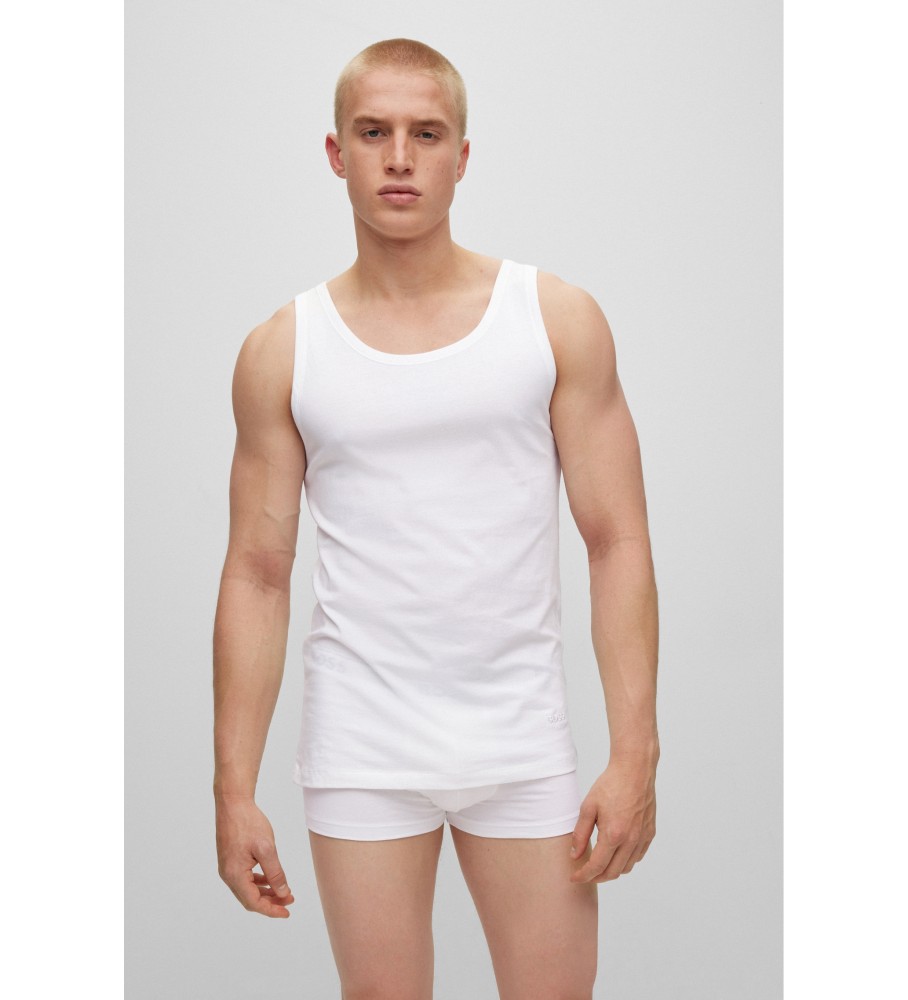 BOSS Pack of 3 white 3P Classic sleeveless T-shirts