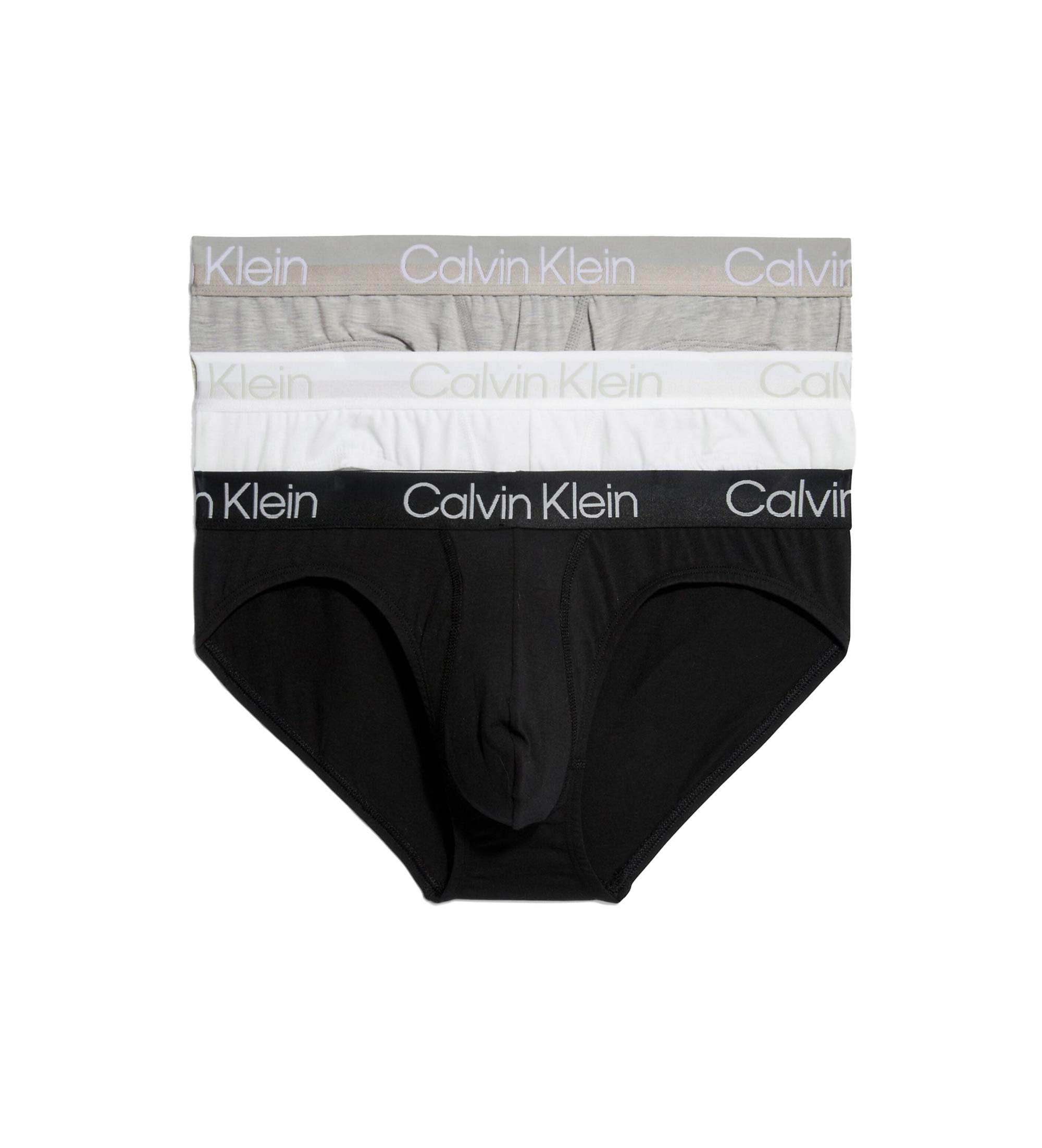 Calvin Klein 3-pack Modern Structure briefs black, white, grey