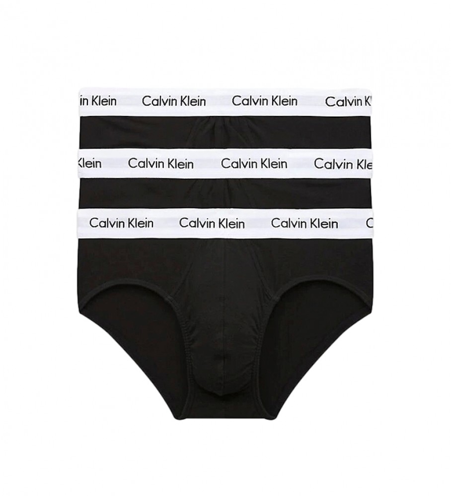 Calvin Klein Pacote com 3 Corrediças de Algodão para Rua preto
