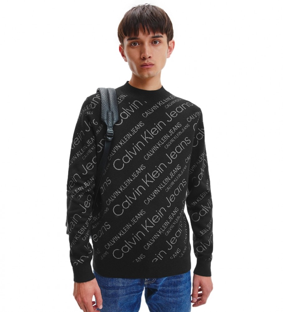 Calvin Klein Sweatshirt Bold Spliced Crew Neck black 