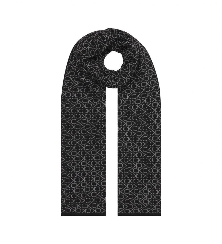 Calvin Klein Monogramm-Schal schwarz - Markenschuhe Geschäft - Mode Esdemarca und für Markenturnschuhe Accessoires und Schuhe