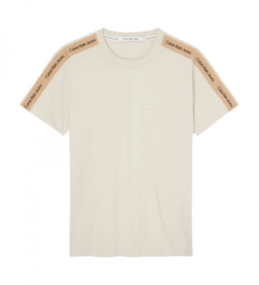 Calvin Klein T-shirt à épaules en ruban contrasté beige