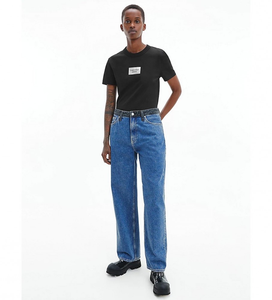 Calvin Klein Jeans T-Shirt de Algodão Orgânico Slim Fit preto