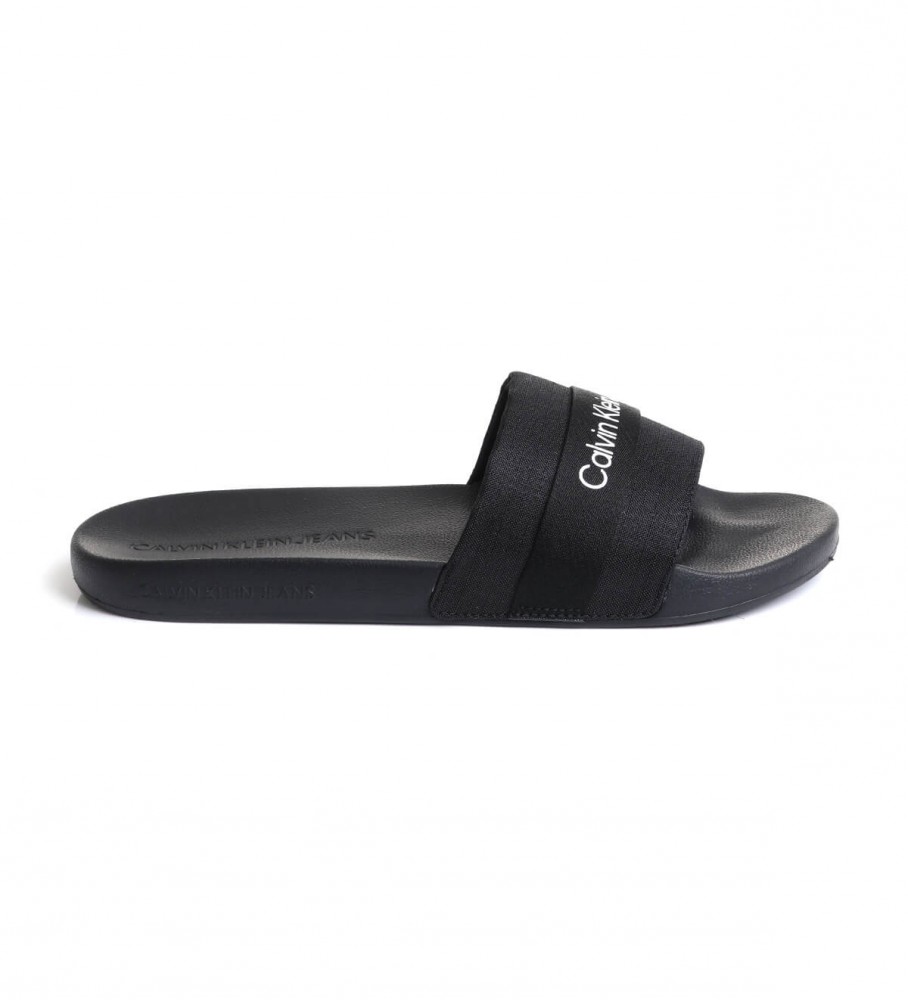 Calvin Klein Black Webbing flip-flops
