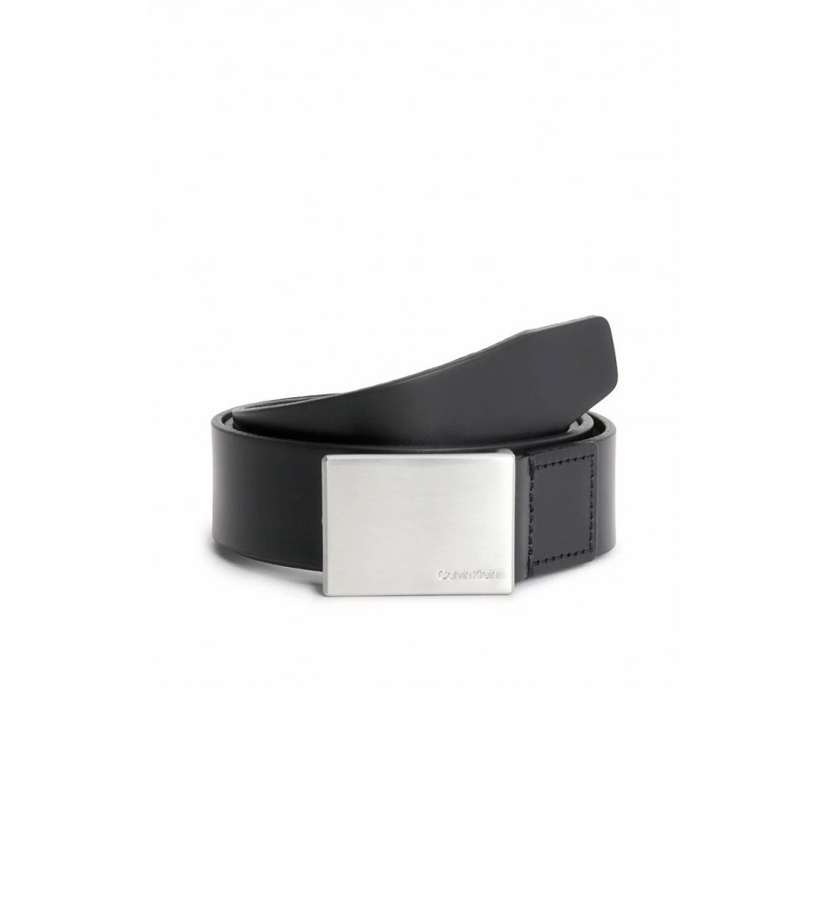 Calvin Klein Leather belt Black plate