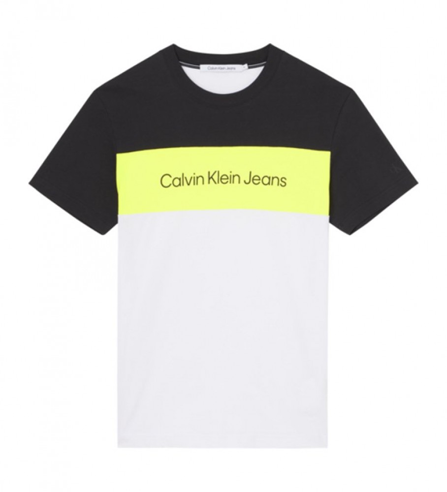 Calvin Klein T-shirt Colorblock marine, jaune, blanc