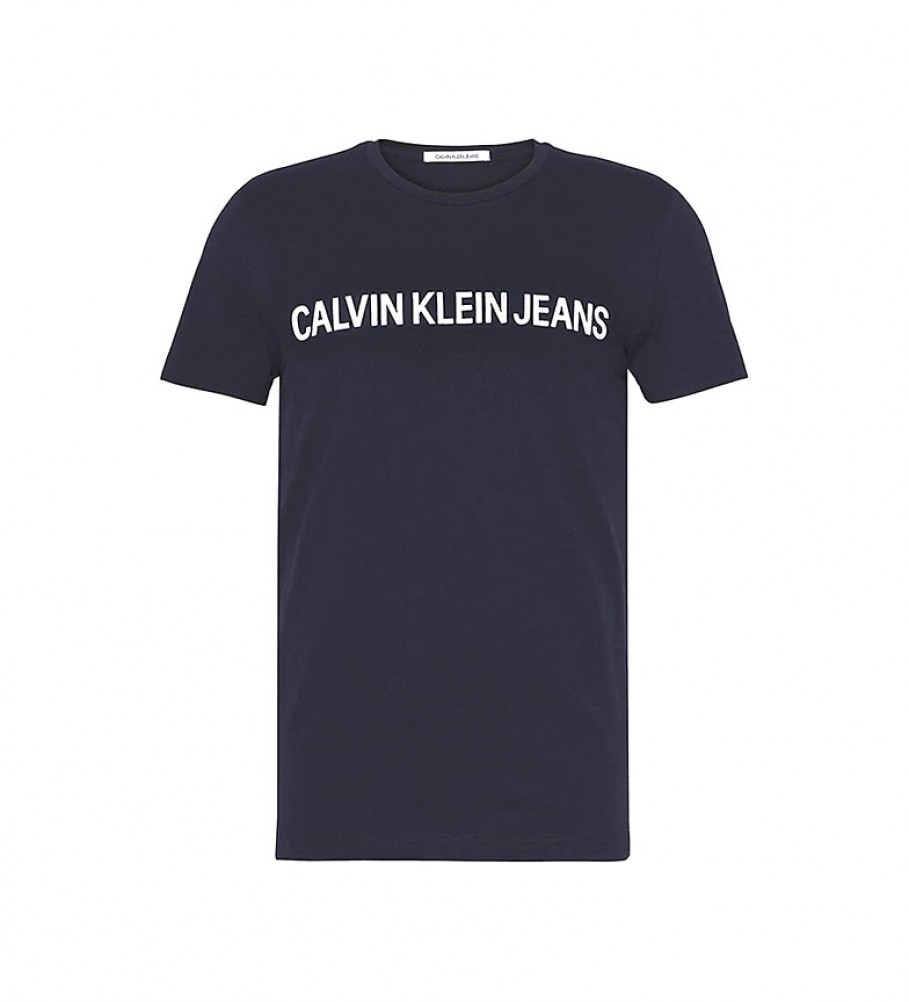 Calvin Klein Logotipo Institucional Slim Marinha de T-shirt Slim
