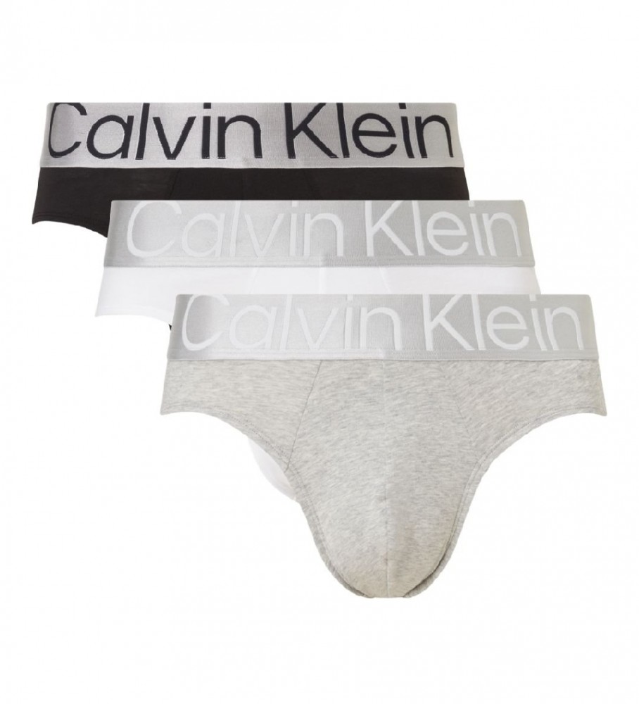 Calvin Klein Pack de 3 slip gris, blanco, negro