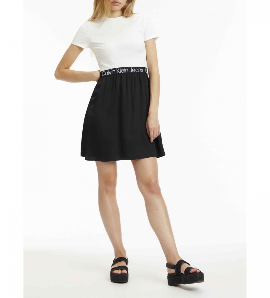 Calvin Klein Jeans Kleid mit Gummiband schwarz, weiß - Esdemarca Geschäft  für Schuhe, Mode und Accessoires - Markenschuhe und Markenturnschuhe
