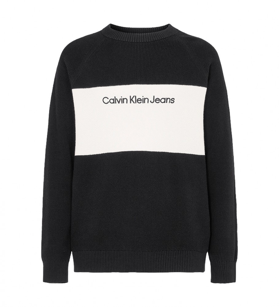 Calvin Klein Jersey Textured Blocking negro 