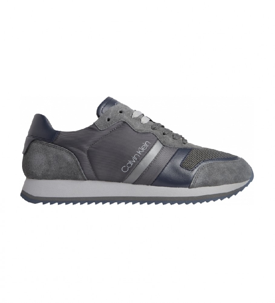 Calvin Klein Sneakers à lacets en cuir mélangé HM0HM00315 gris, bleu
