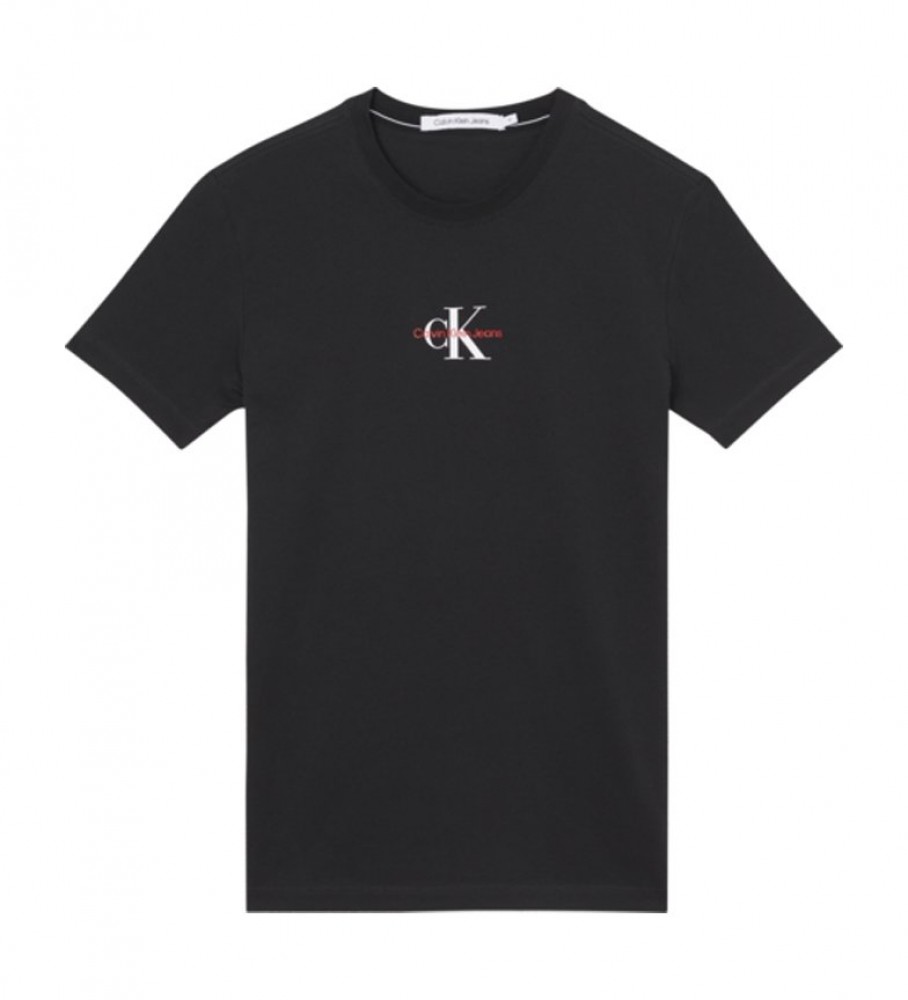 Calvin Klein T-shirt con logo monogramma nera