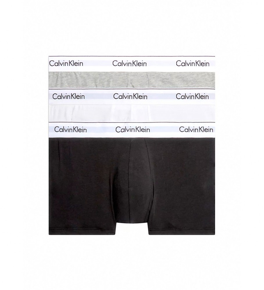 Calvin Klein Pack 3 Bóxers Modern negro, blanco, gris