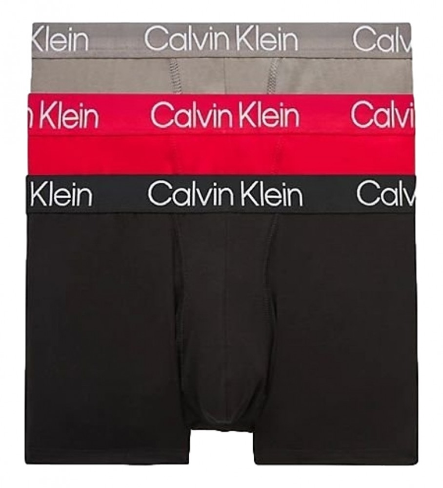 Calvin Klein Pack 3 Bxers Coffre noir, gris, rouge