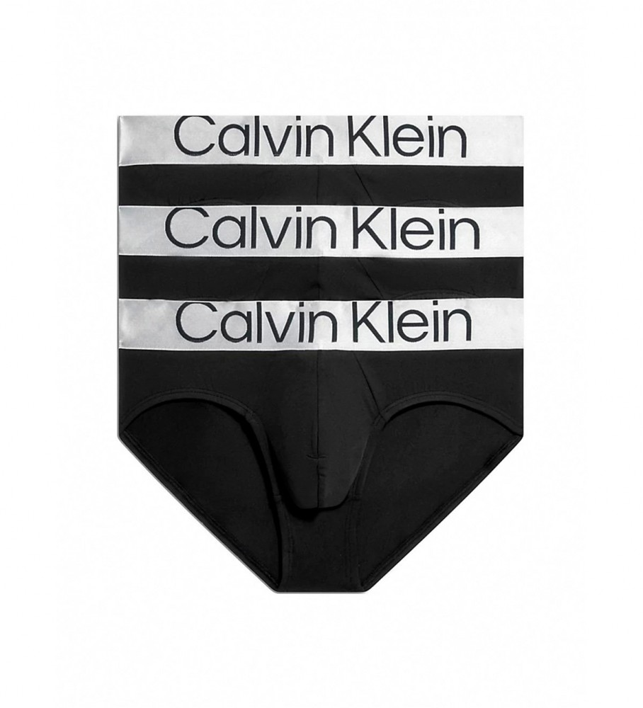 Calvin Klein Pack 3 Black Steel Micro Briefs