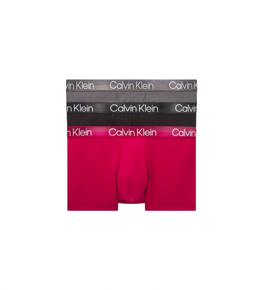 Calvin Klein Confezione da 3 boxer 000NB2970AUW7 nero, grigio, granato