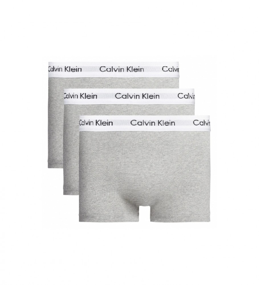 Calvin Klein Pack 3 Bóxers Tiro Bajo Cotton Stretch gris