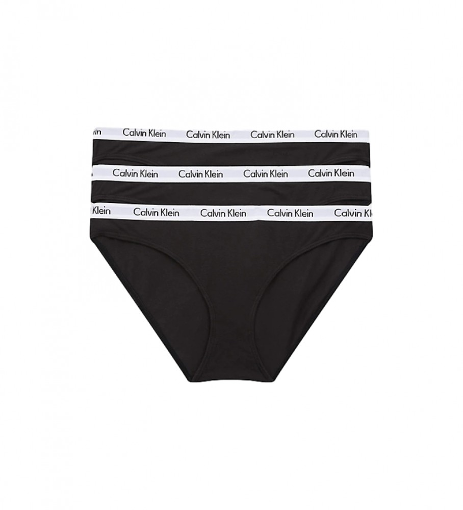 Calvin Klein Pack of 3 black bikini bottoms
