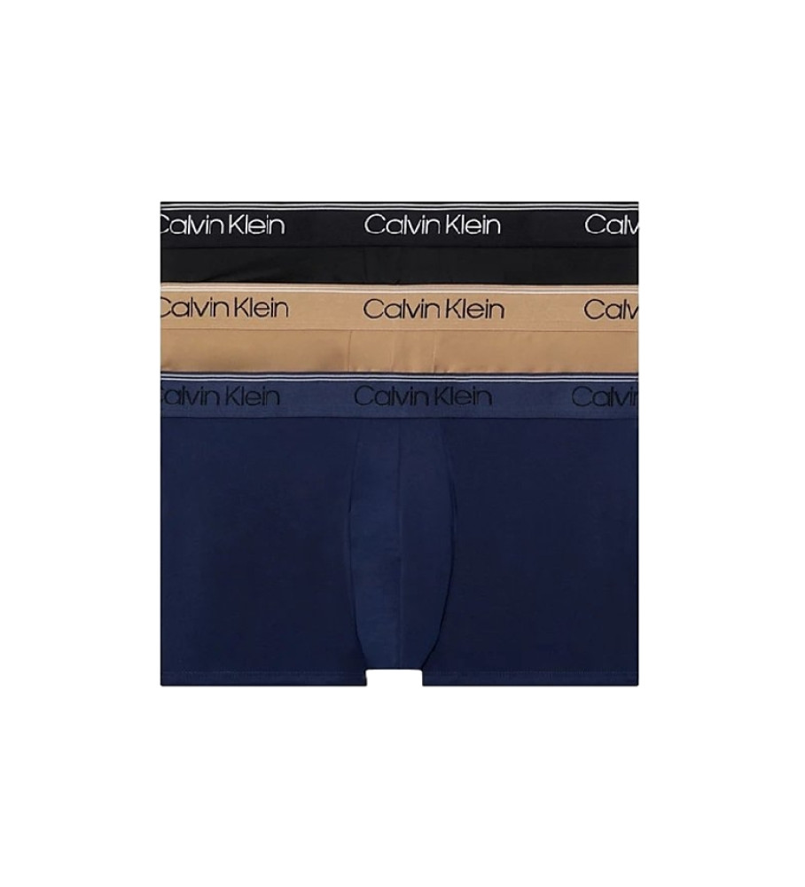 Calvin Klein Confezione da 3 boxer a vita bassa blu, marrone, nero