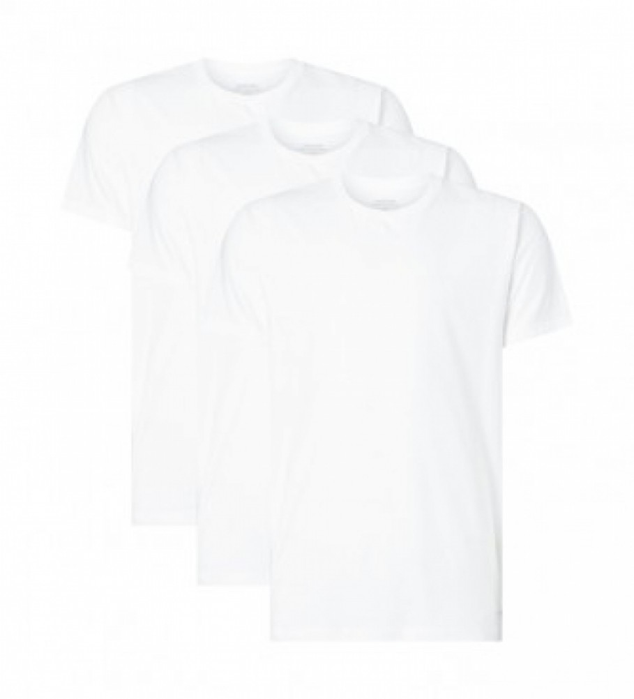 Calvin Klein Pacote de 3 camisetas clássicas de algodão branco