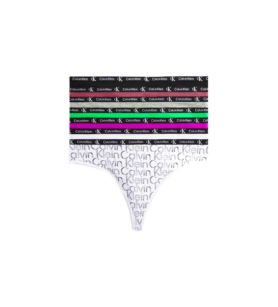 Calvin Klein Conjunto de 7 tangas com logótipo multicolorido