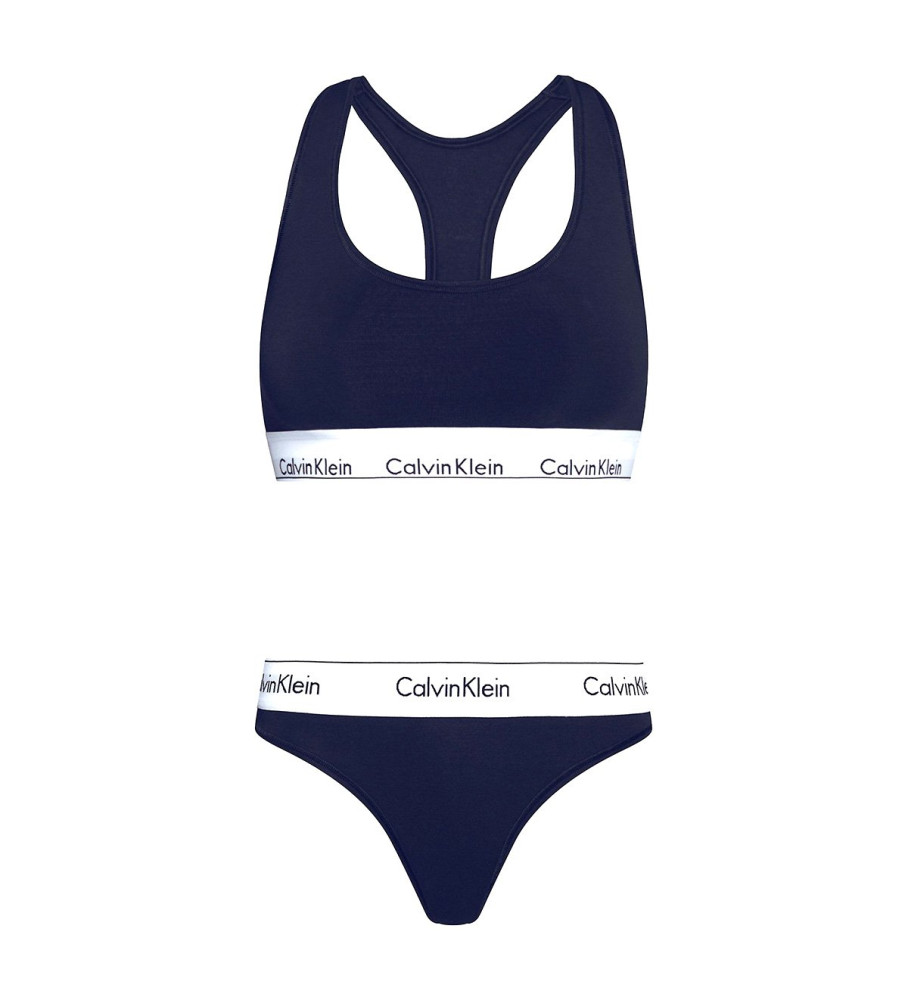 Calvin Klein Bra and G-string pack Modern navy - ESD Store fashion