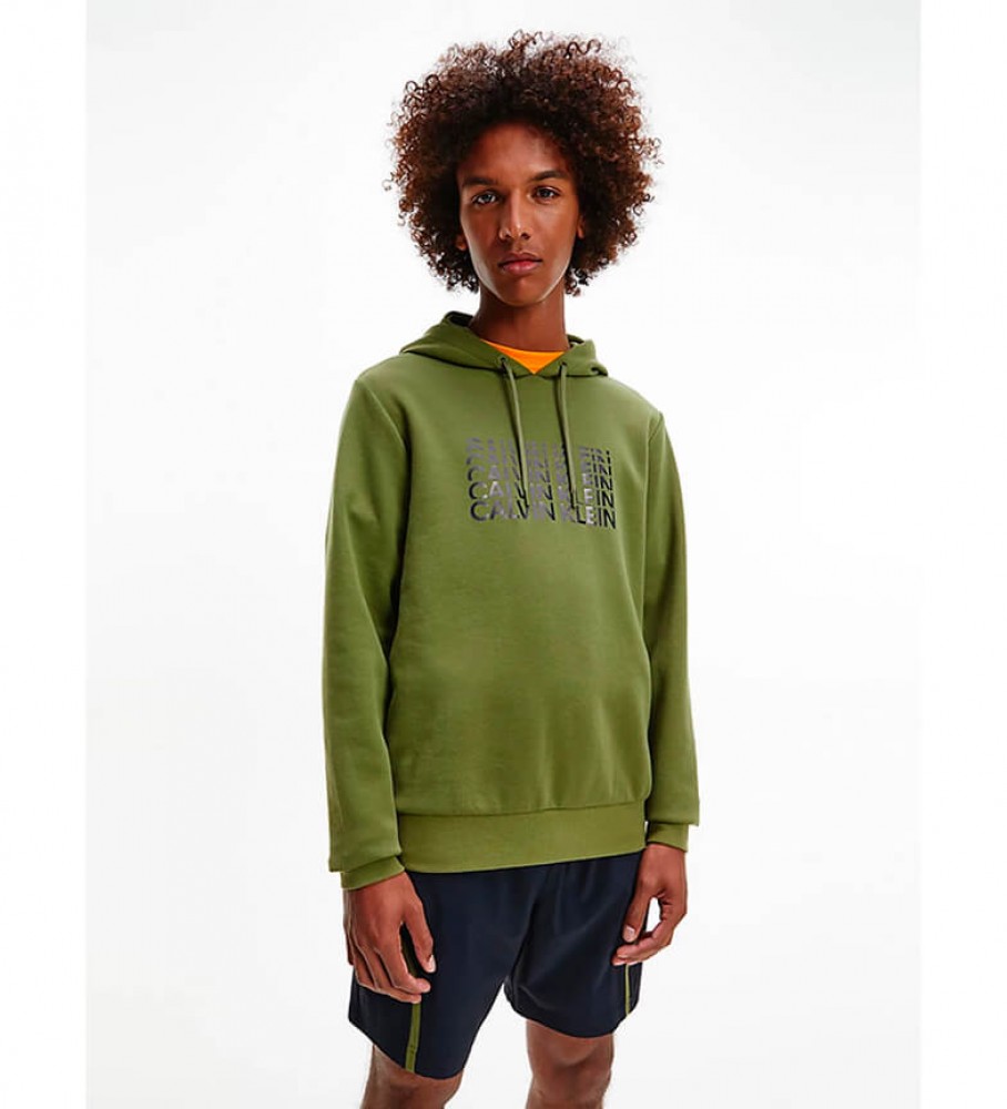 Calvin Klein Camisola de camisola Hoodie e logotipo verde