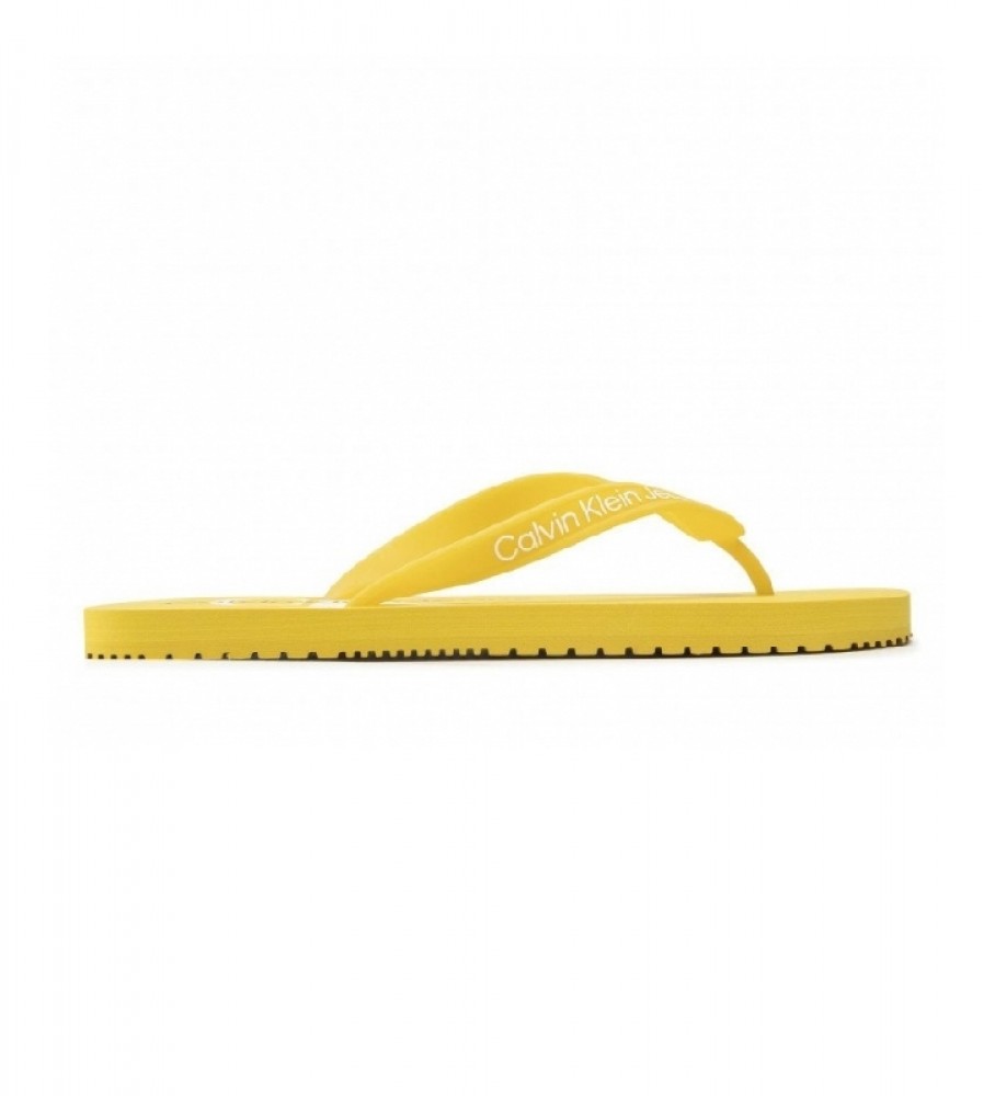 Calvin Klein Sandali da spiaggia con monogramma giallo