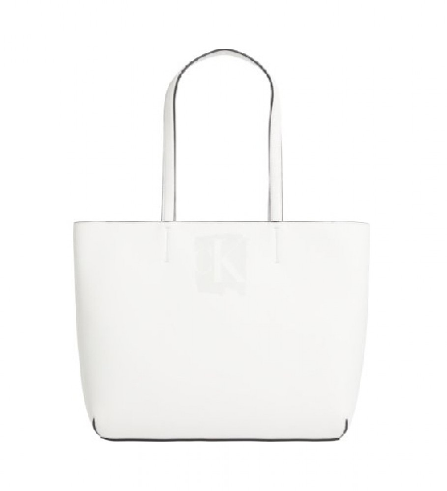 Calvin Klein Borsa shopper bianca scolpita -29.5x35x12cm-