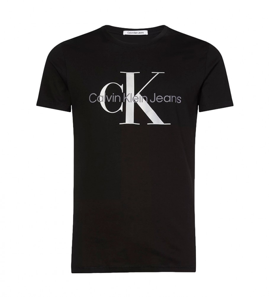 Calvin Klein T-shirt con monogramma stagionale nera