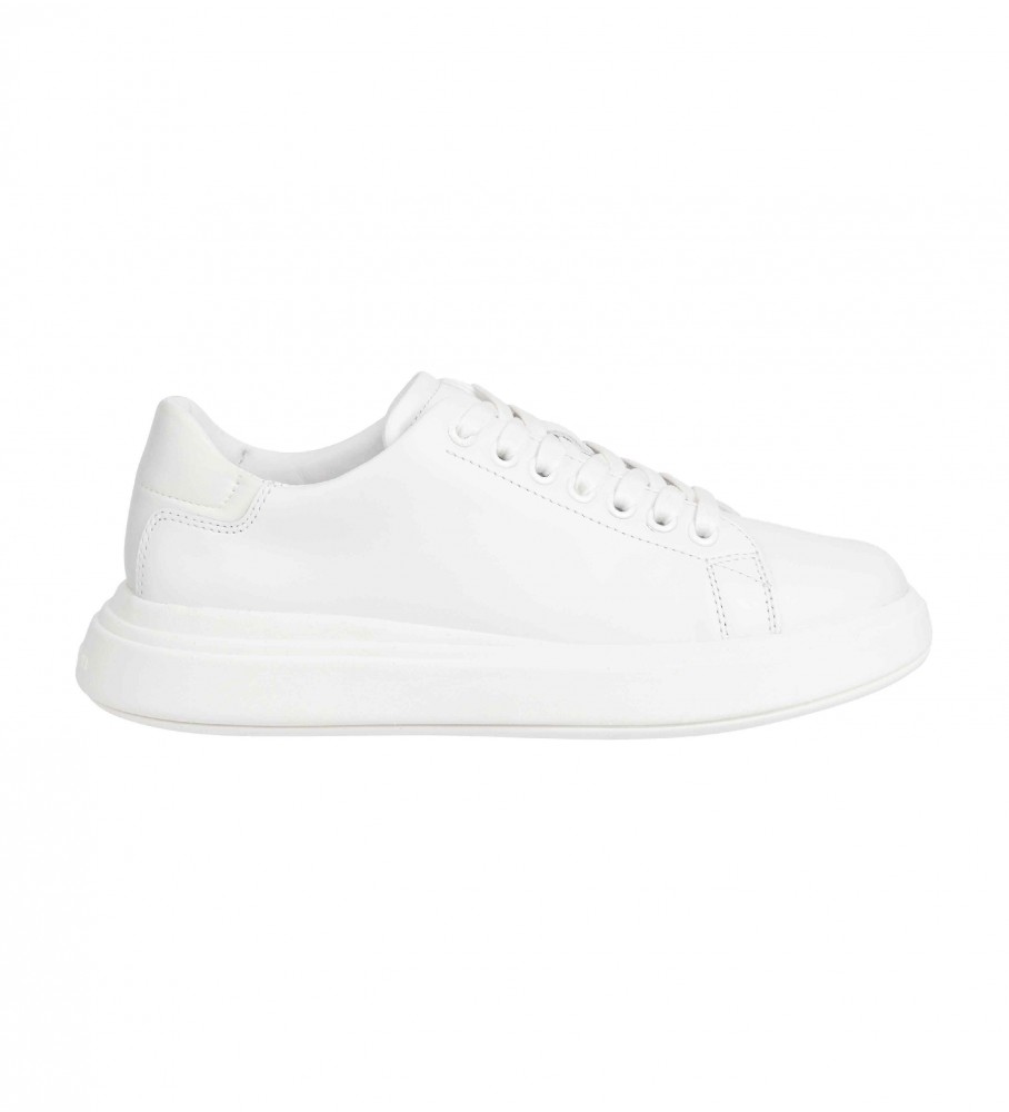 Calvin Klein Sapatos de couro de Cupsole Elevada branca