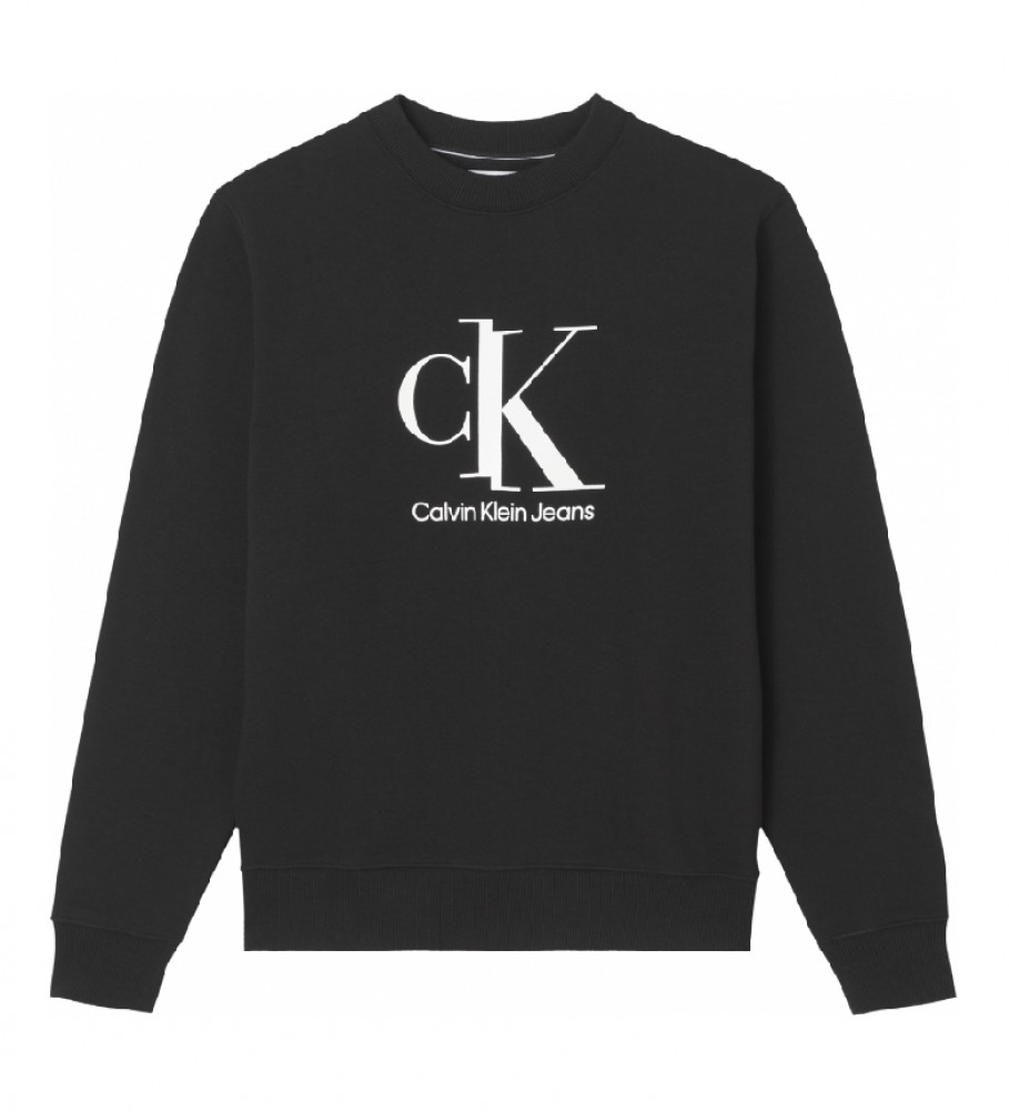 Calvin Klein Sudadera Spliced CK Center Chest negro 