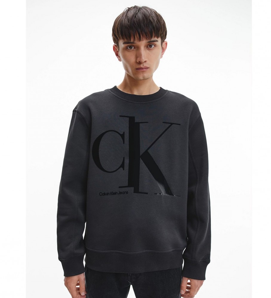 Calvin Klein Sweat-shirt à logo CK noir 