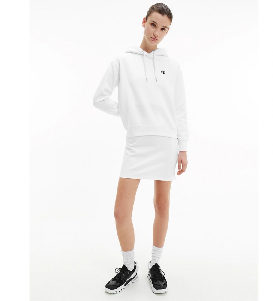 Calvin Klein Jeans Blusa de moletom bordada branca