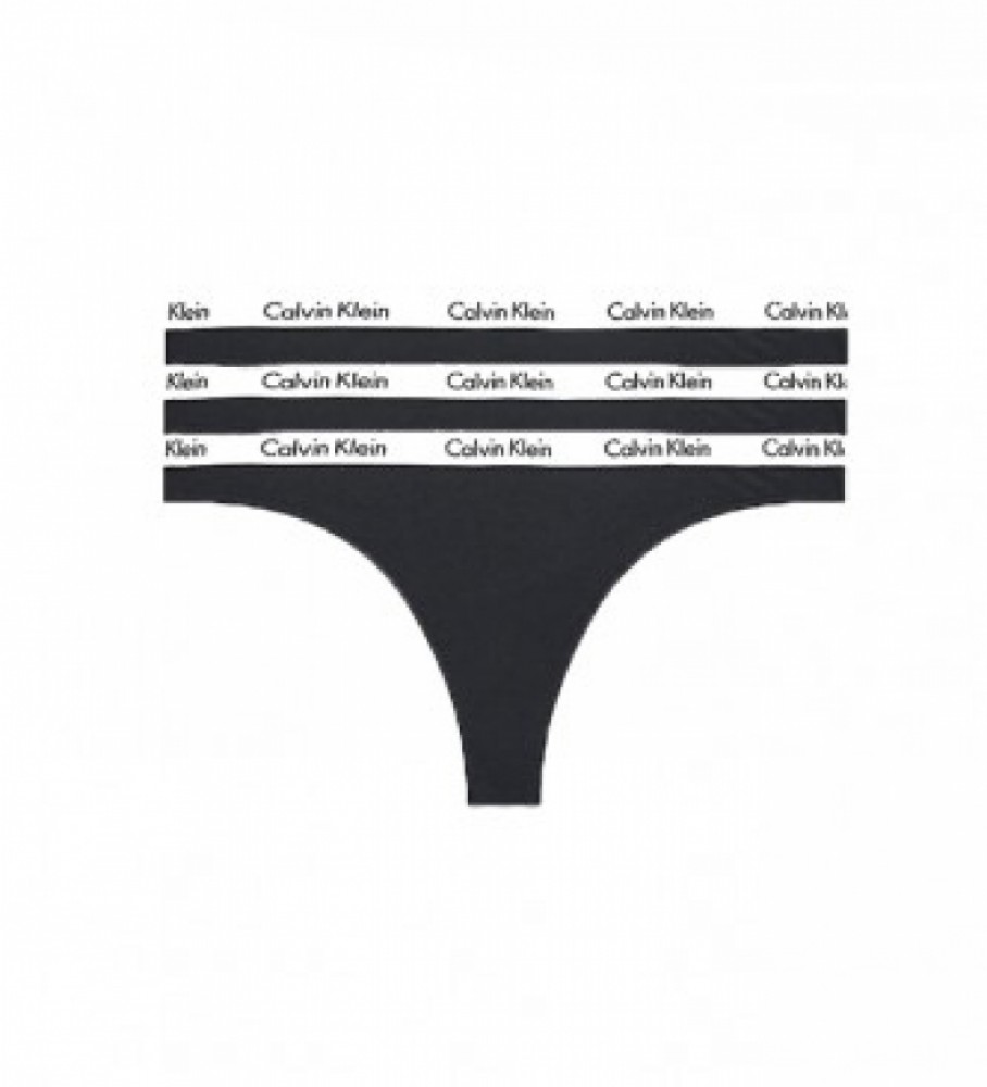 Calvin Klein Pacote de 3 tangas pretas Carrossel