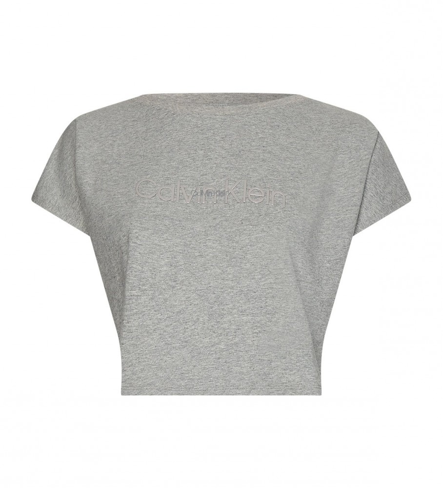 Calvin Klein Top corto con logo grigio