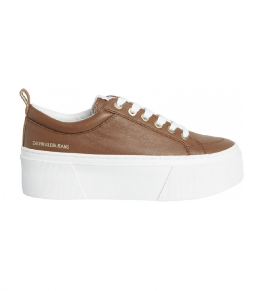Calvin Klein Zapatillas de piel Vulcanized marrón -Altura plataforma:  5,6cm- - Tienda Esdemarca moda, calzado y complementos - zapatos de marca y  zapatillas de marca